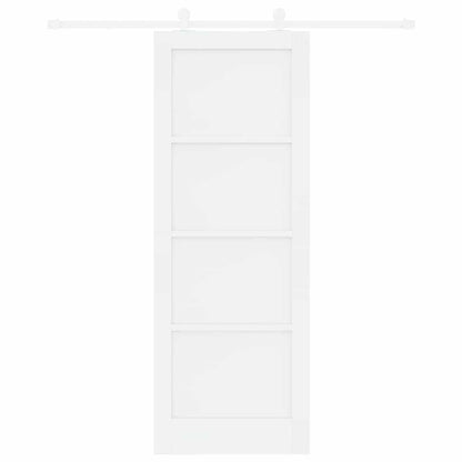 Schuifdeurset Wit 78 x 211 cm Massief grenenhout en staal