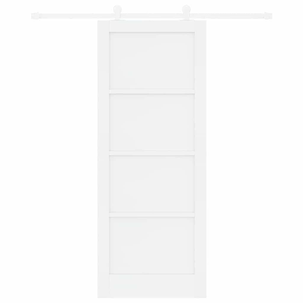 Schuifdeurset Wit 83 x 211 cm Massief grenenhout en staal