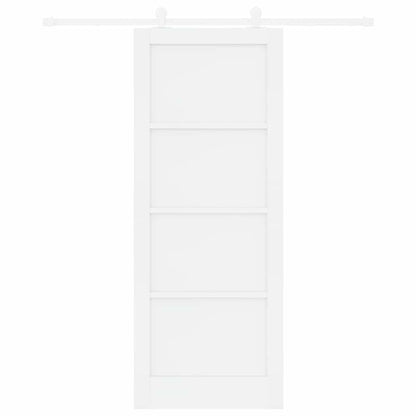 Schuifdeurset Wit 83 x 211 cm Massief grenenhout en staal