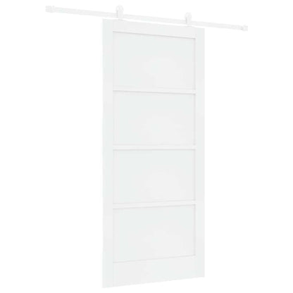 Schuifdeurset Wit 93 x 202 cm Massief grenenhout en staal