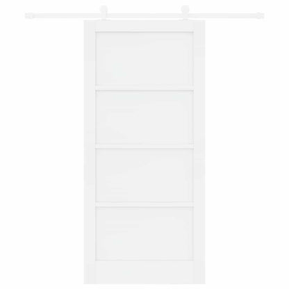 Schuifdeurset Wit 93 x 202 cm Massief grenenhout en staal