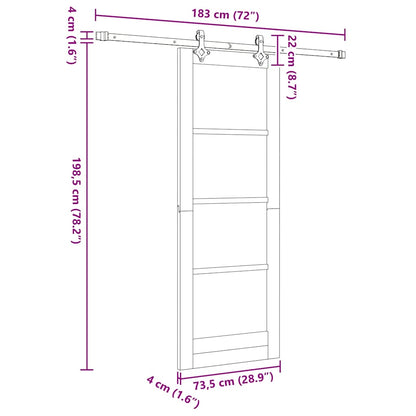 Schuifdeur Wit en zwart 73.5 x 198.5 cm