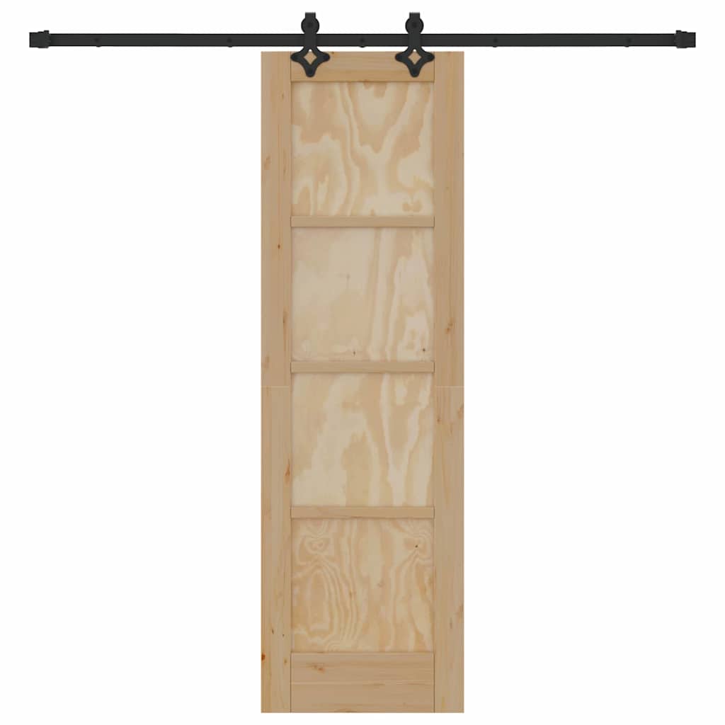 Schuifdeur Naturel en zwart 61 x 198,5 cm