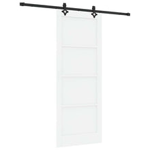 Schuifdeur Wit en zwart 83 x 211 cm Massief grenenhout en staal