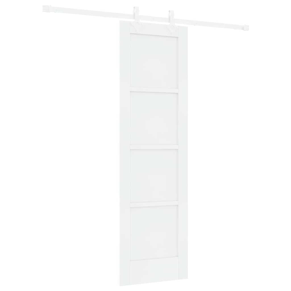 Schuifdeur Wit 61 x 198,5 cm Massief grenenhout en staal