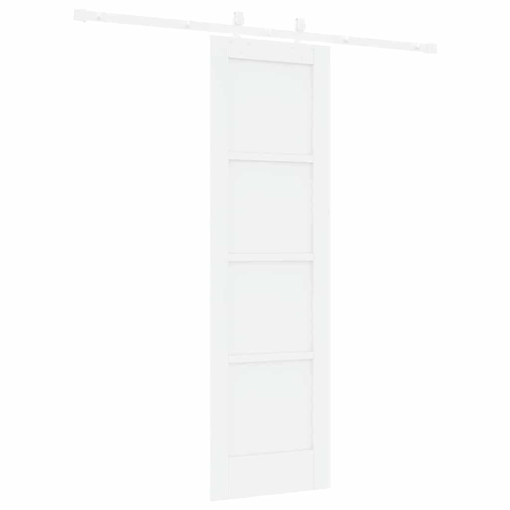 Schuifdeur Wit 61 x 198,5 cm Massief grenenhout en staal