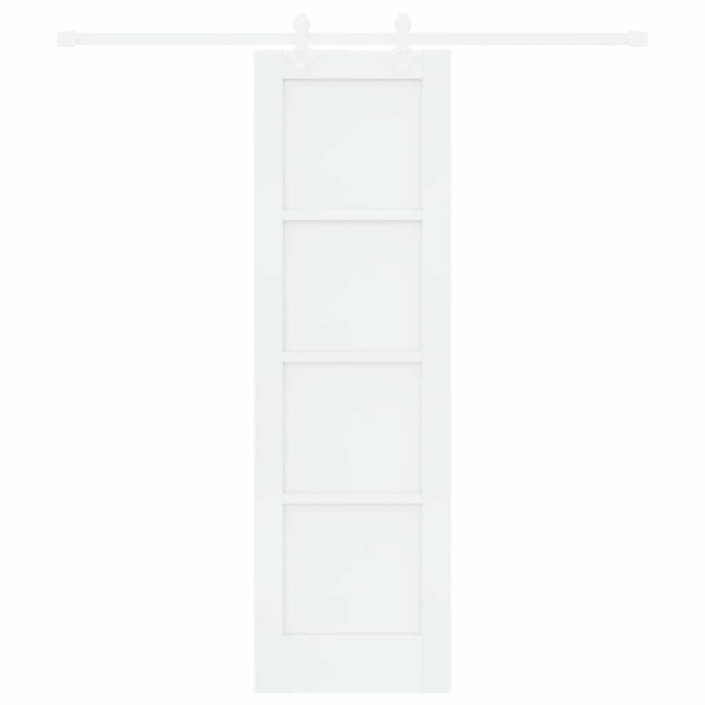 Schuifdeur Wit 61 x 198,5 cm Massief grenenhout en staal