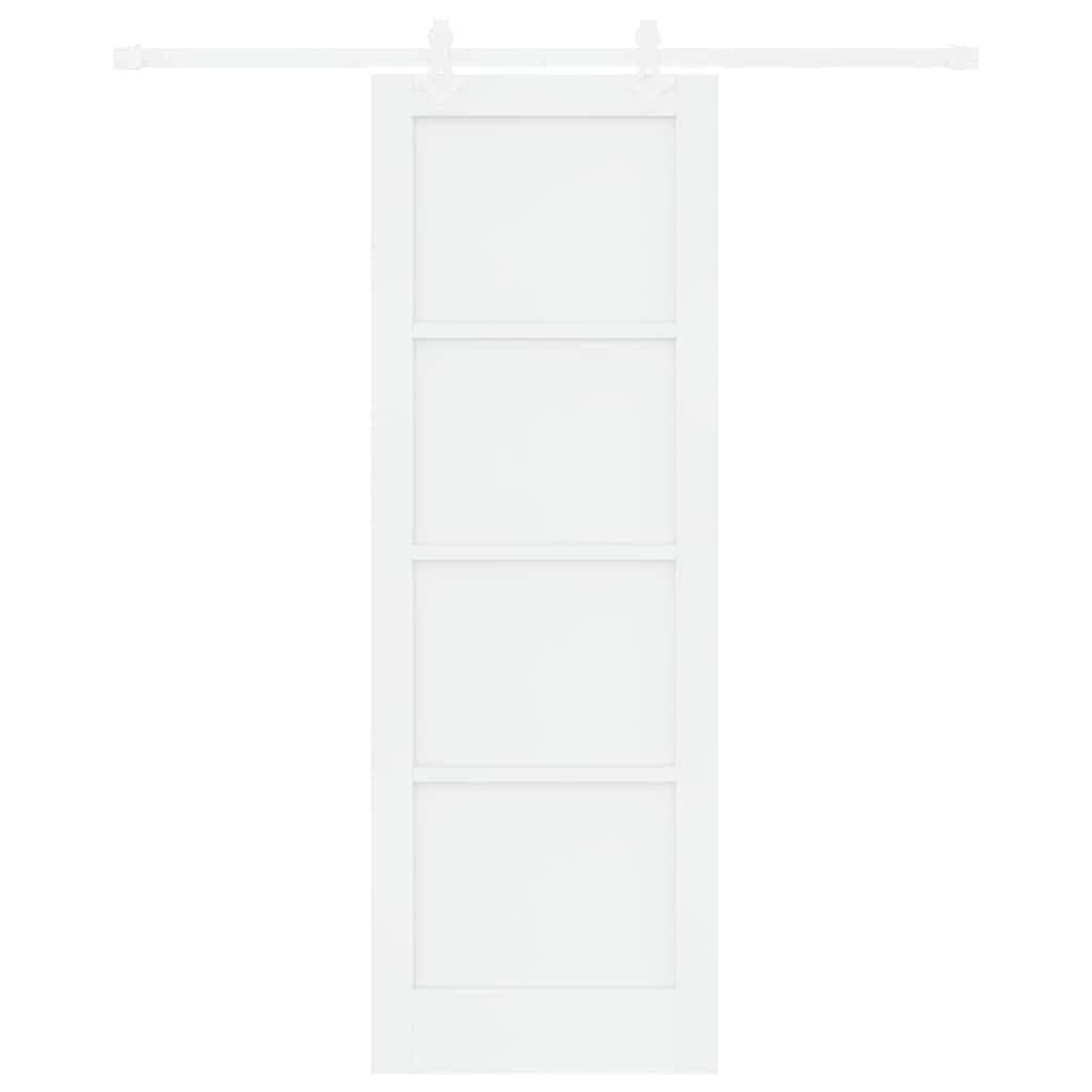 Schuifdeur Wit 73.5 x 211 cm Massief grenenhout en staal