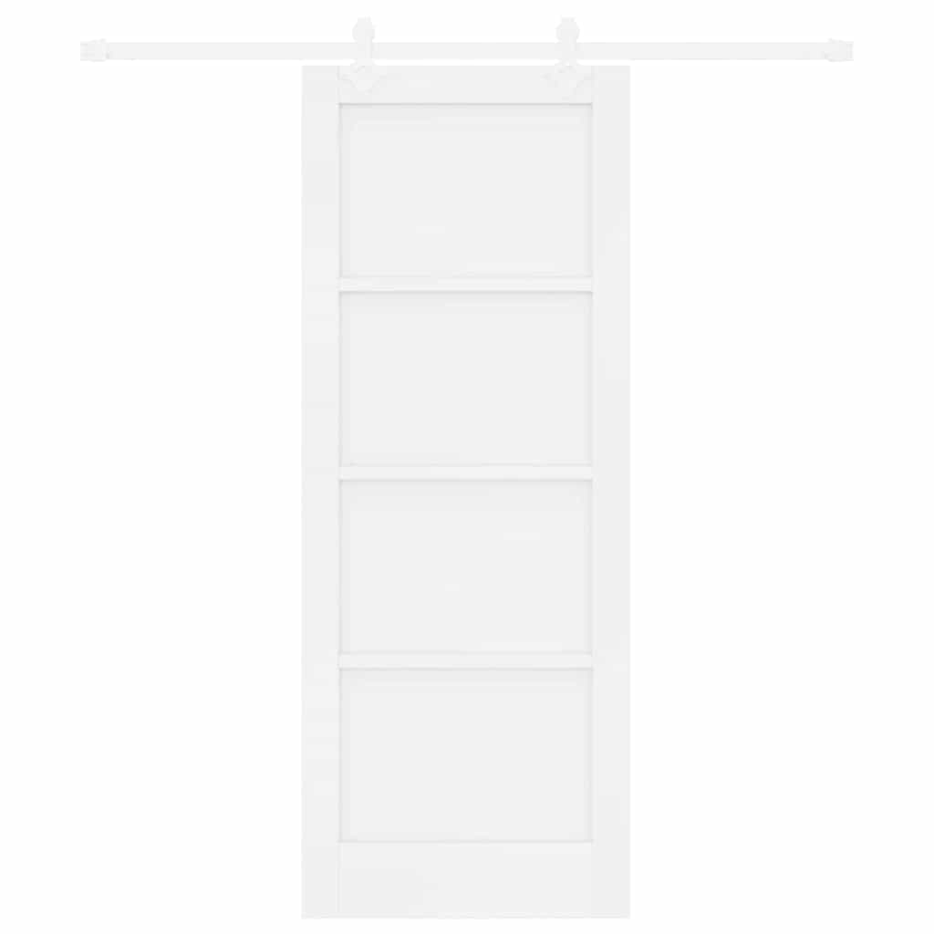 Schuifdeur Wit 78 x 202 cm Massief grenenhout en staal