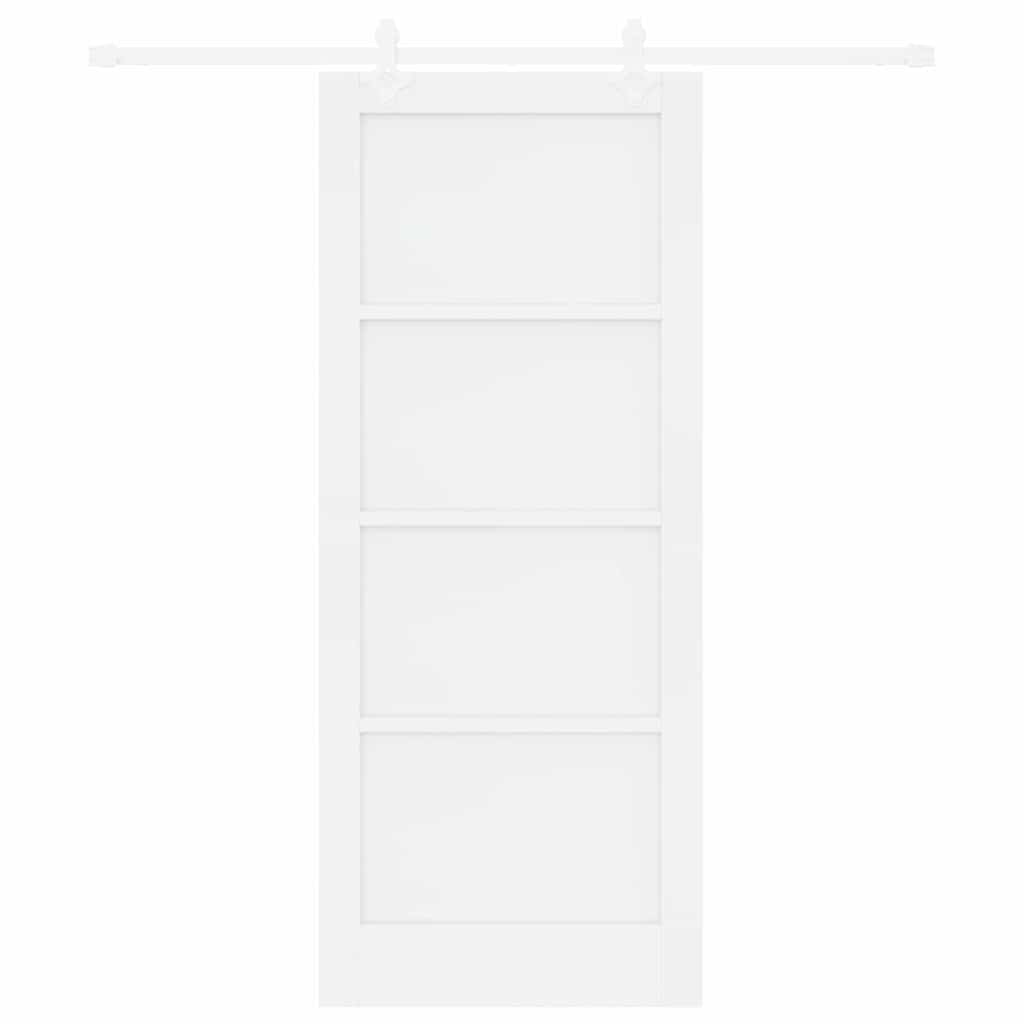 Schuifdeur Wit 83 x 202 cm Massief grenenhout