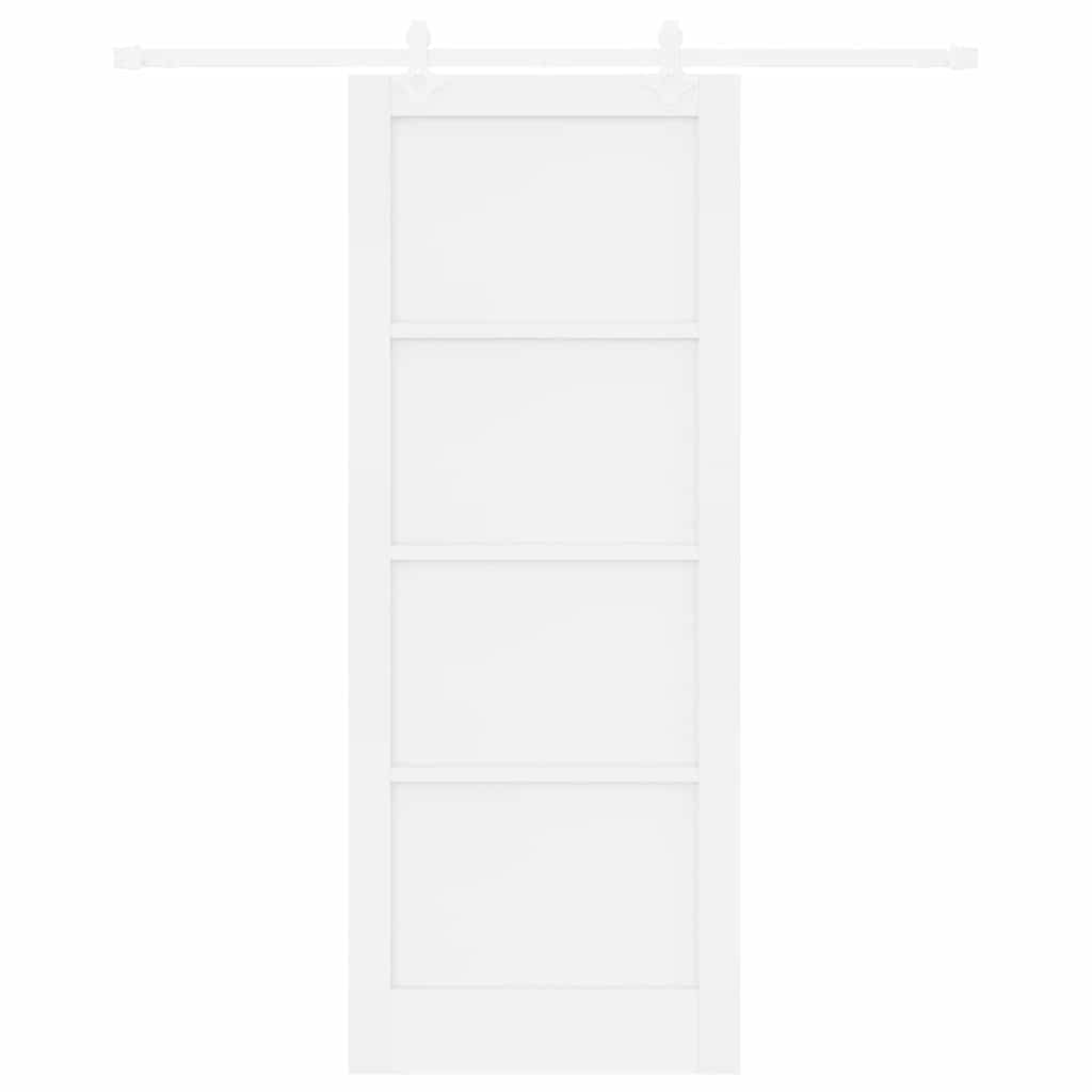 Schuifdeur Wit 83 x 211 cm Massief grenenhout en staal