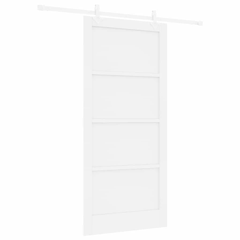 Schuifdeur Wit 93 x 202 cm Massief grenenhout en staal