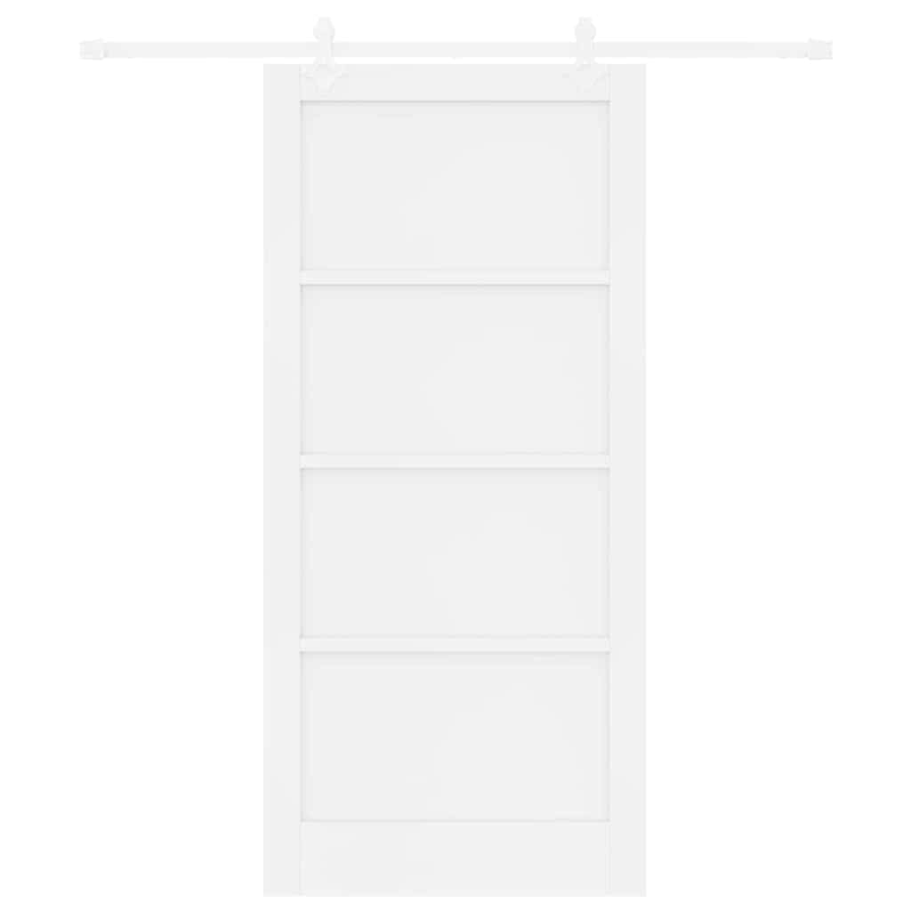 Schuifdeur Wit 93 x 202 cm Massief grenenhout en staal