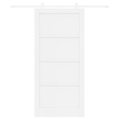 Schuifdeur Wit 93 x 202 cm Massief grenenhout en staal