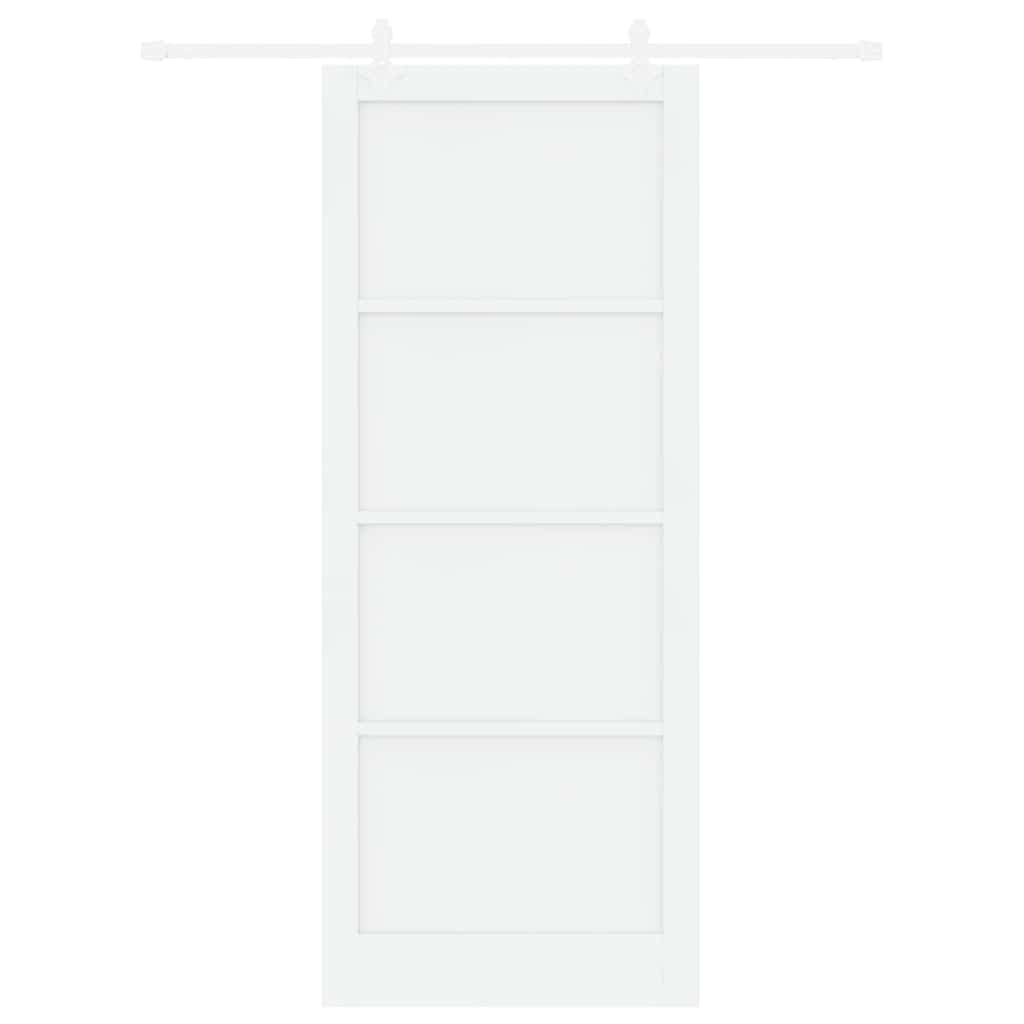 Schuifdeur Wit 93 x 232 cm Massief grenenhout en staal