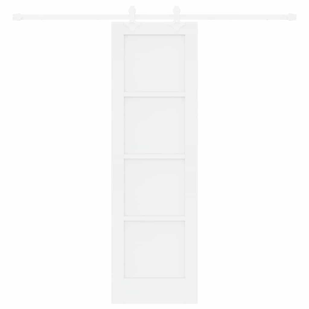 Schuifdeur Wit 61 x 198,5 cm Massief grenenhout en staal