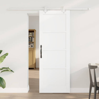 Schuifdeur Wit 73.5 x 198.5 cm Massief grenenhout en staal