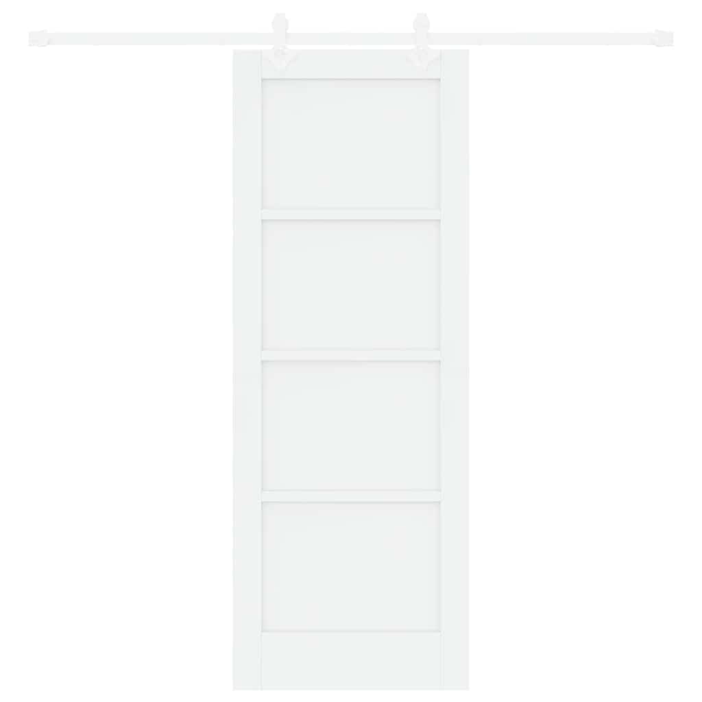 Schuifdeur Wit 73.5 x 198.5 cm Massief grenenhout en staal
