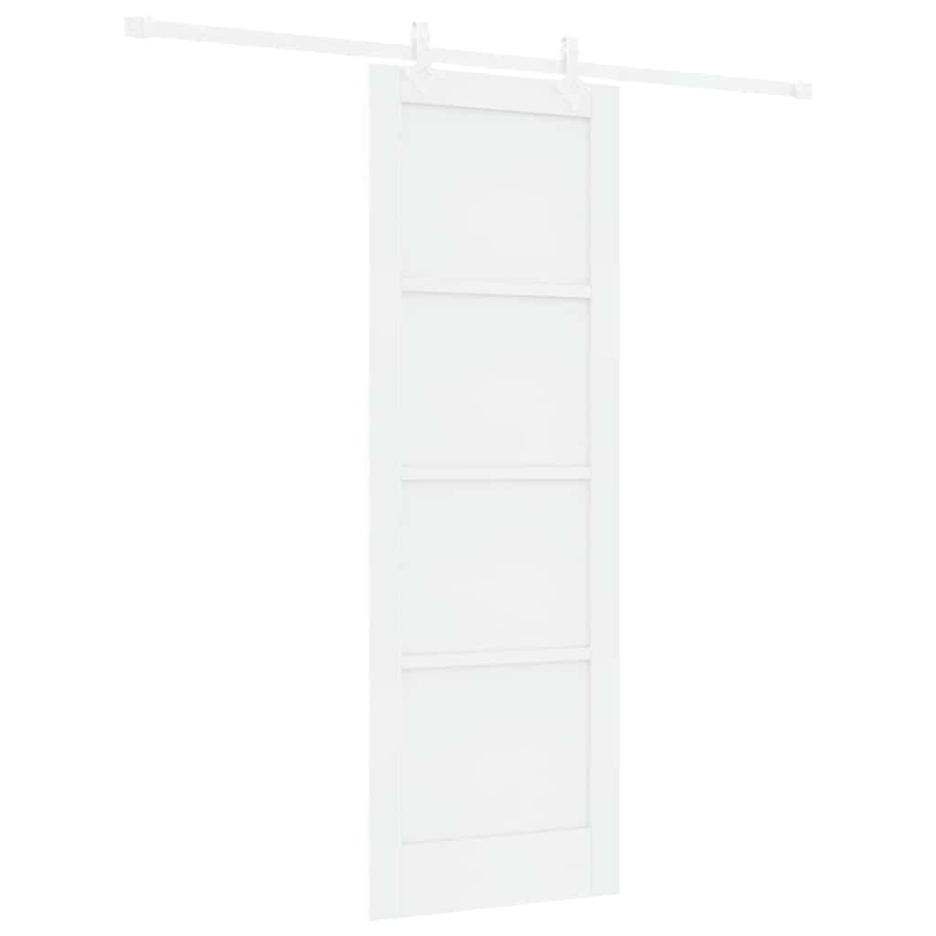 Schuifdeur Wit 73.5 x 211 cm Massief grenenhout en staal