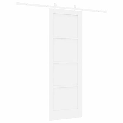 Schuifdeur Wit 73.5 x 211 cm Massief grenenhout en staal