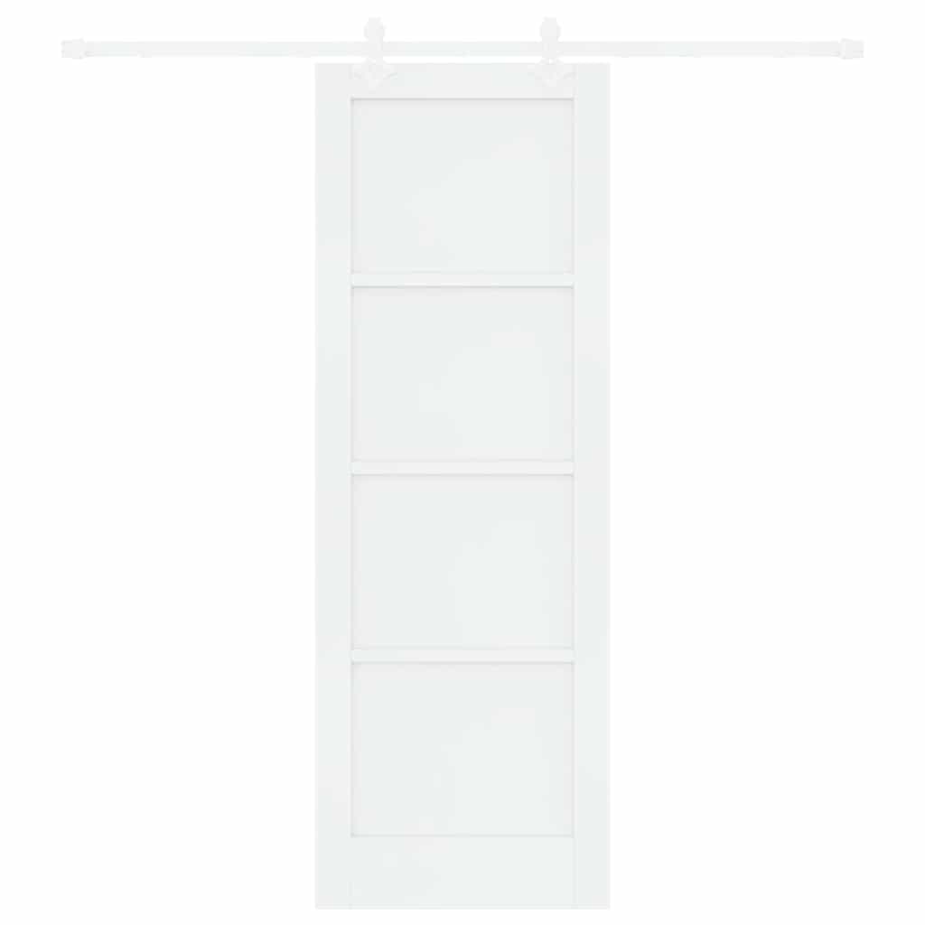 Schuifdeur Wit 73.5 x 211 cm Massief grenenhout en staal