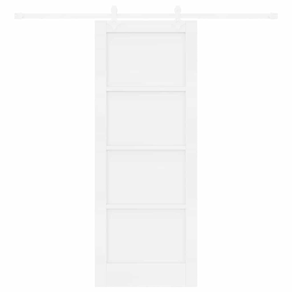 Schuifdeur Wit 78 x 202 cm Massief grenenhout en staal