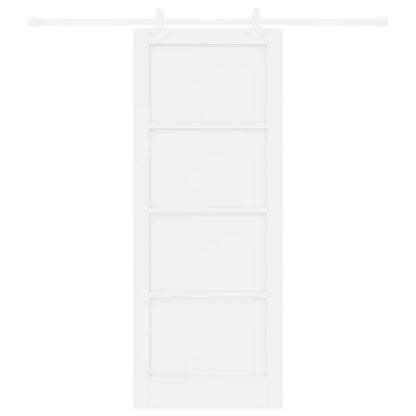 Schuifdeur Wit 83 x 211 cm Massief grenenhout en staal