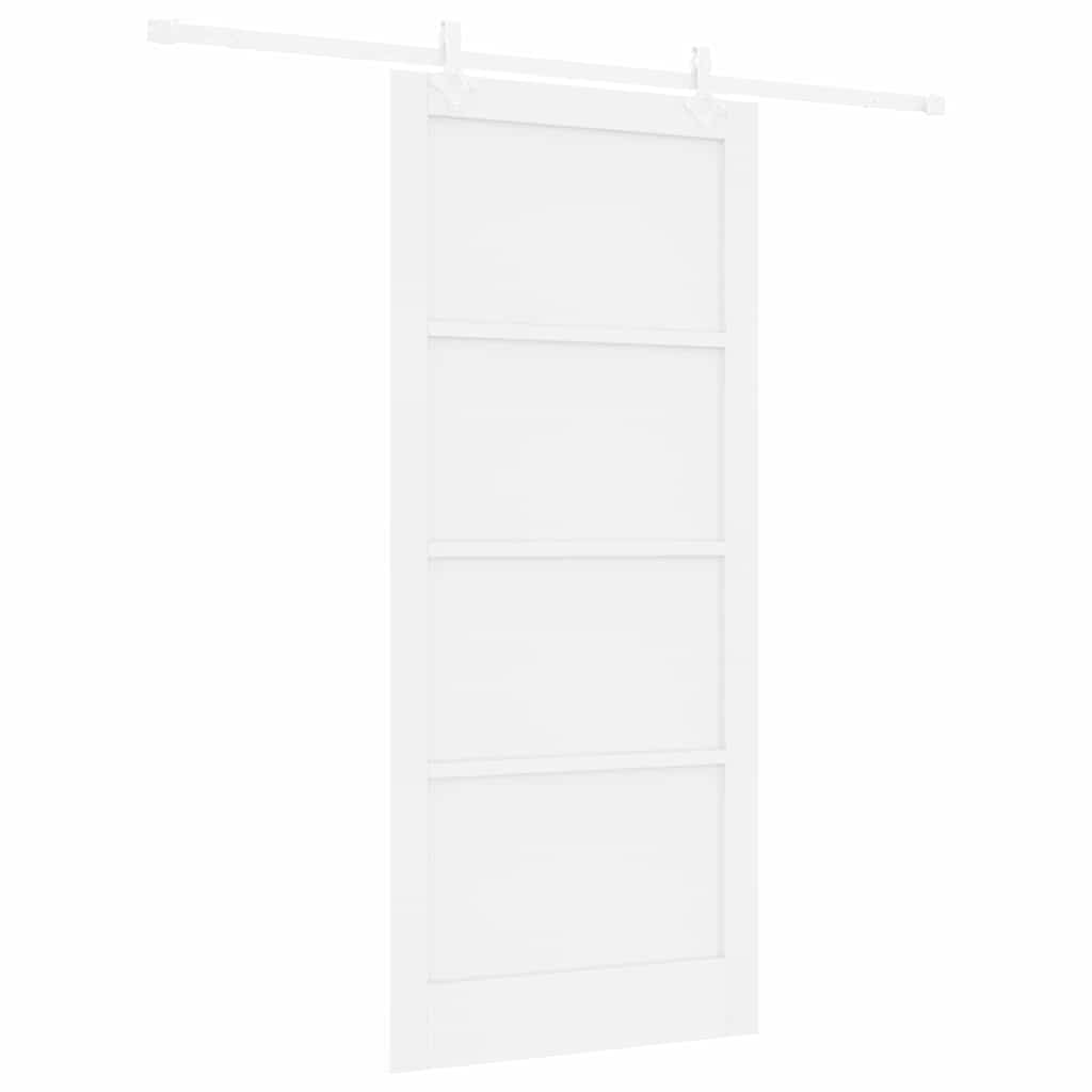 Schuifdeur Wit 93 x 211 cm Massief grenenhout en staal