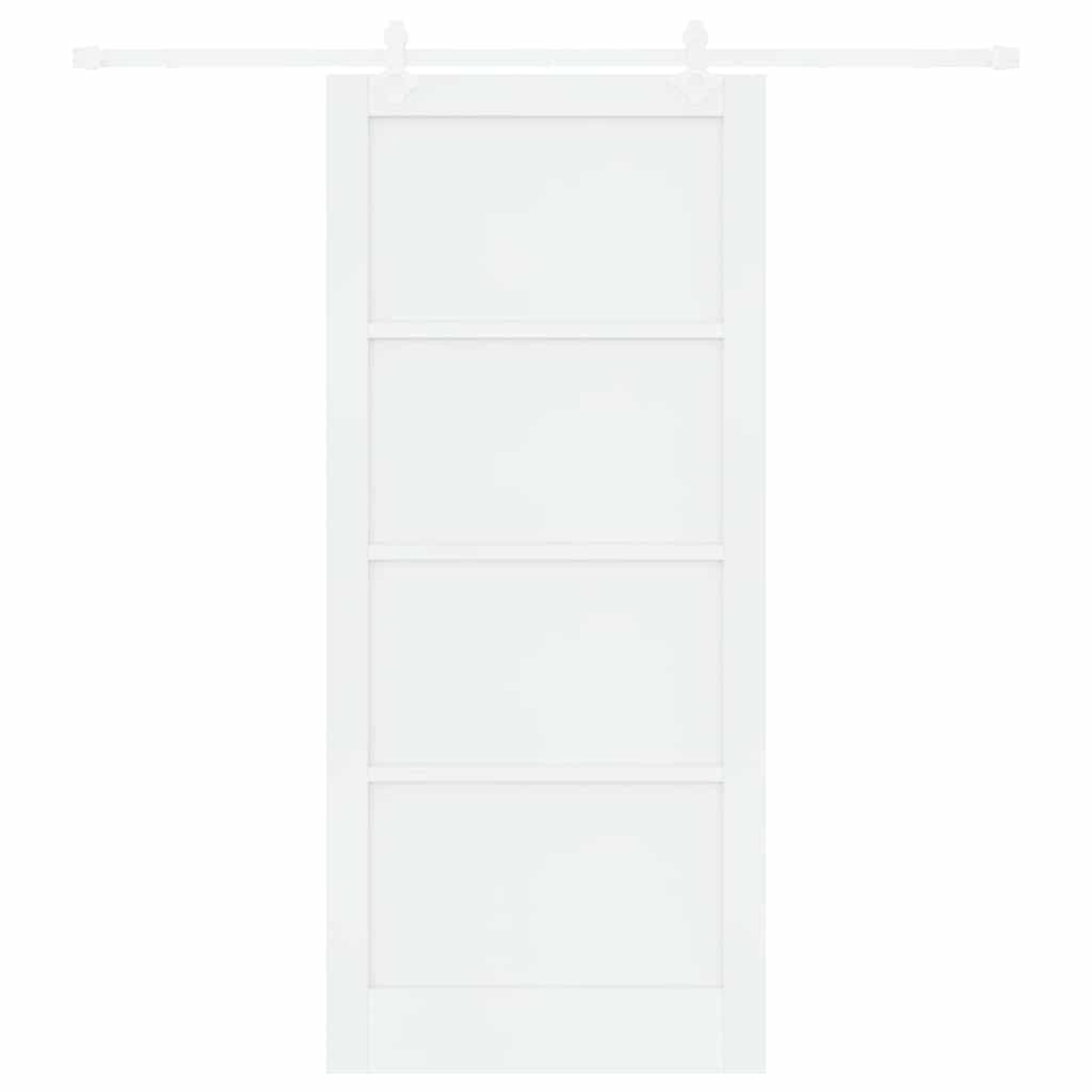 Schuifdeur Wit 93 x 211 cm Massief grenenhout en staal