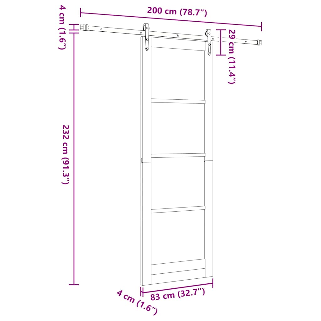 Schuifdeur Anders ORKDAL Wit 83 x 232 cm