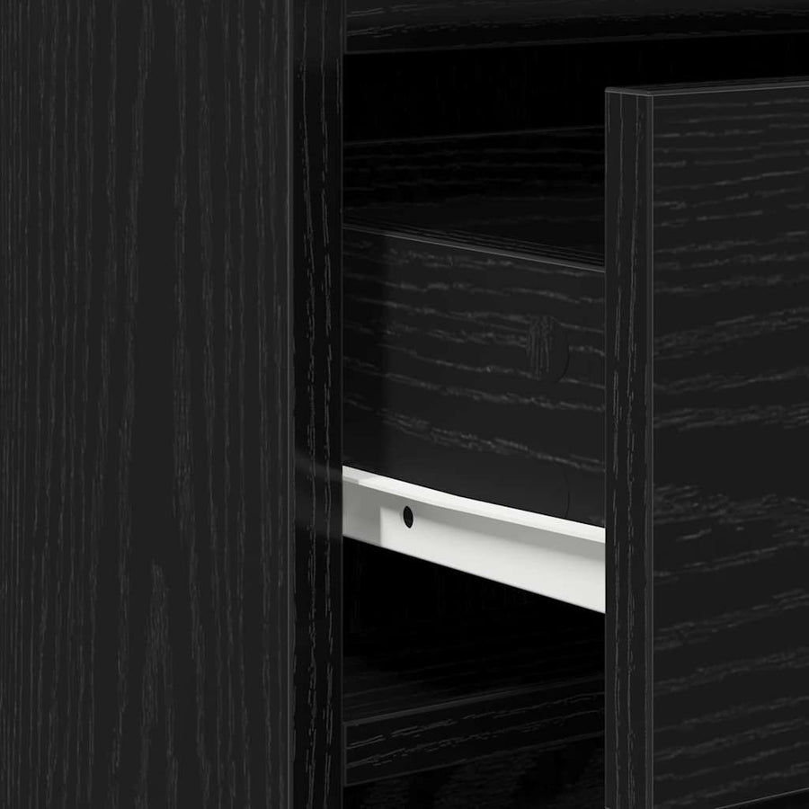 Dressoir met lade Zwart Eiken 40 x 40,5 x 75 cm Bewerkt hout
