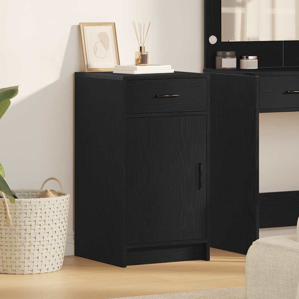 Dressoir met lade Zwart Eiken 40 x 40,5 x 75 cm Bewerkt hout