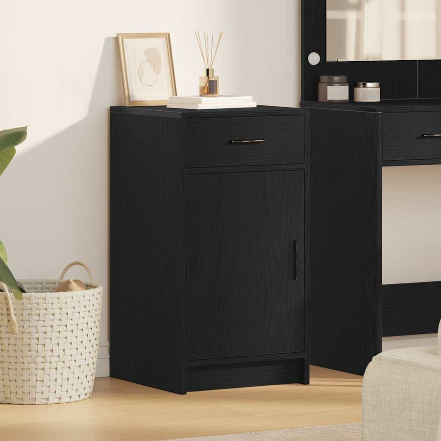 Dressoir met lade Zwart Eiken 40 x 40,5 x 75 cm Bewerkt hout