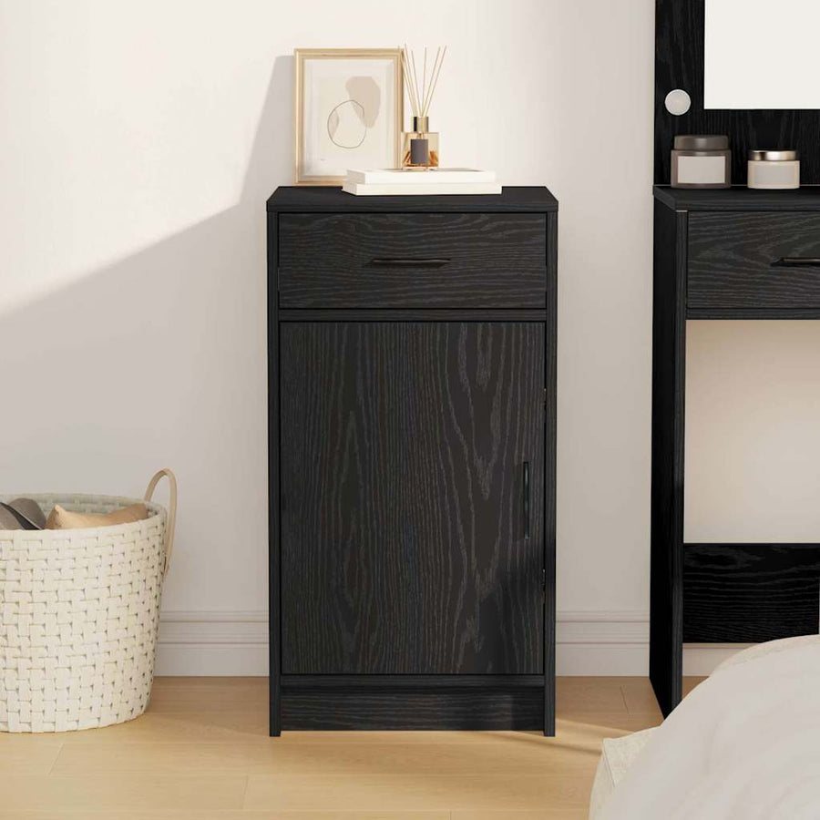Dressoir met lade Zwart Eiken 40 x 40,5 x 75 cm Bewerkt hout