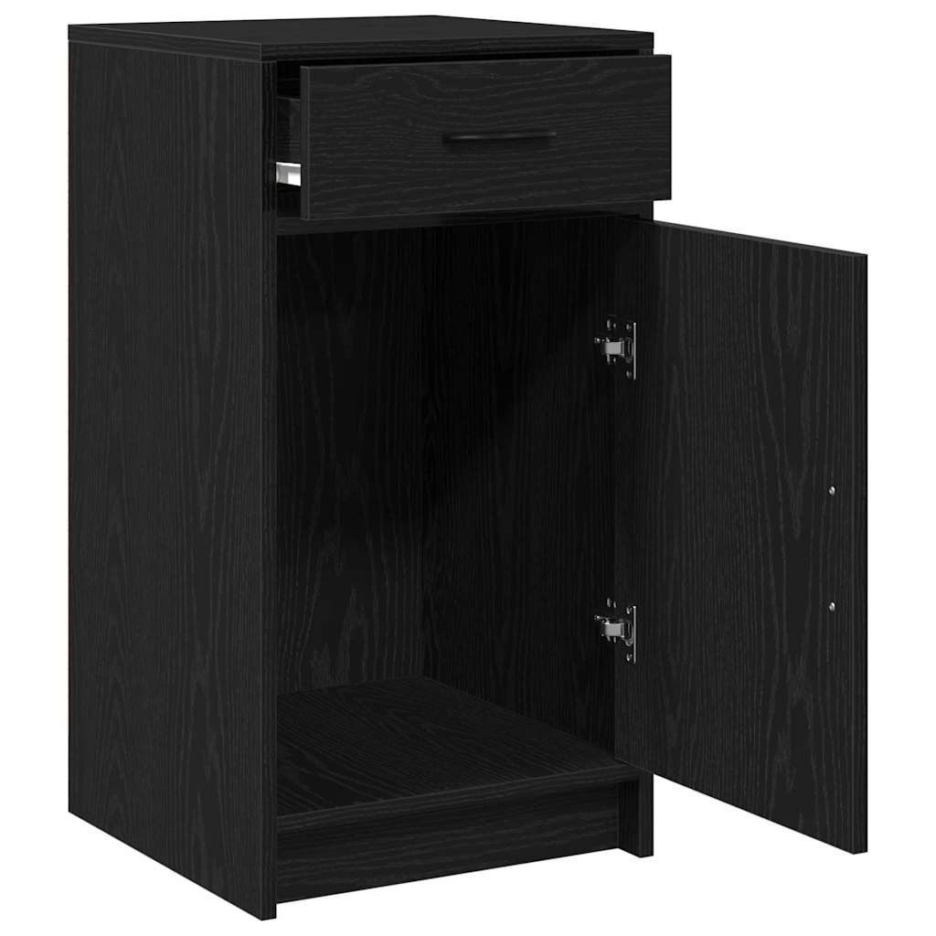 Dressoir met lade Zwart Eiken 40 x 40,5 x 75 cm Bewerkt hout