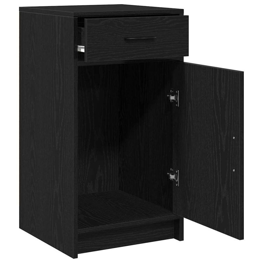 Dressoir met lade Zwart Eiken 40 x 40,5 x 75 cm Bewerkt hout