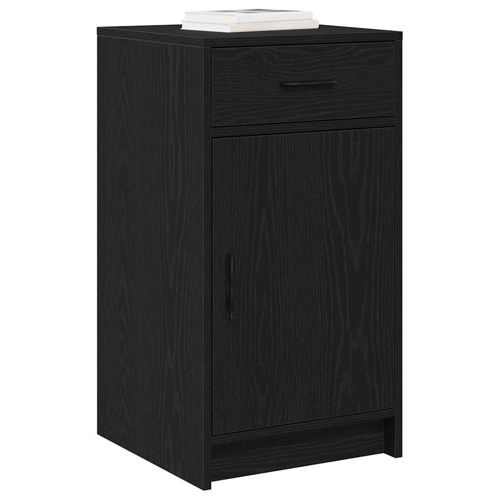 Dressoir met lade Zwart Eiken 40 x 40,5 x 75 cm Bewerkt hout