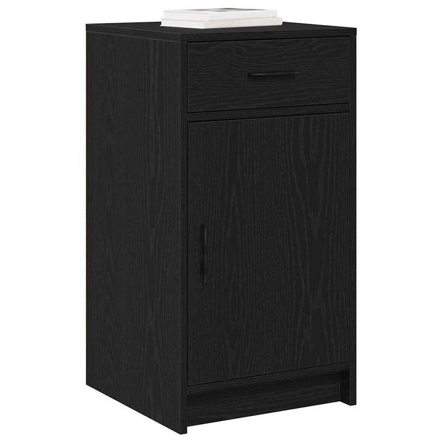 Dressoir met lade Zwart Eiken 40 x 40,5 x 75 cm Bewerkt hout