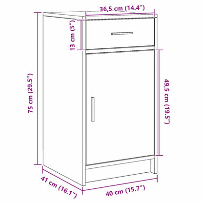 Dressoir met lade Grijs Sonoma 40 x 40,5 x 75 cm Bewerkt hout