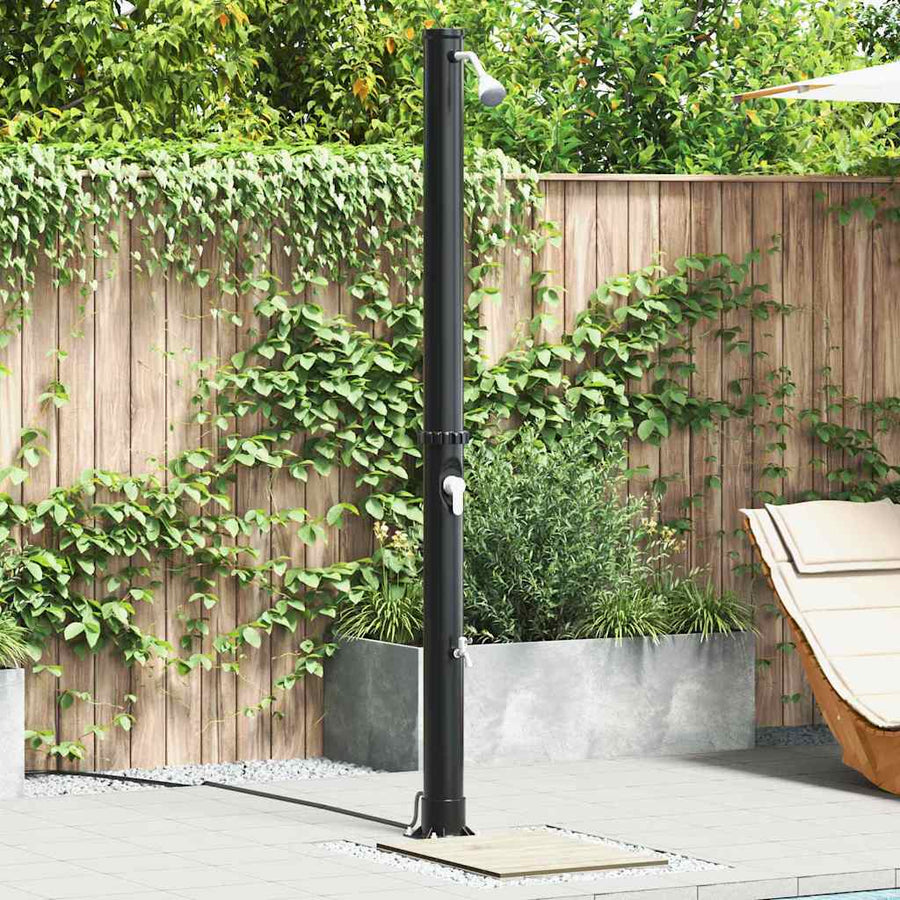 Buitenzonne-douche Zwart 217 cm PVC en Aluminium