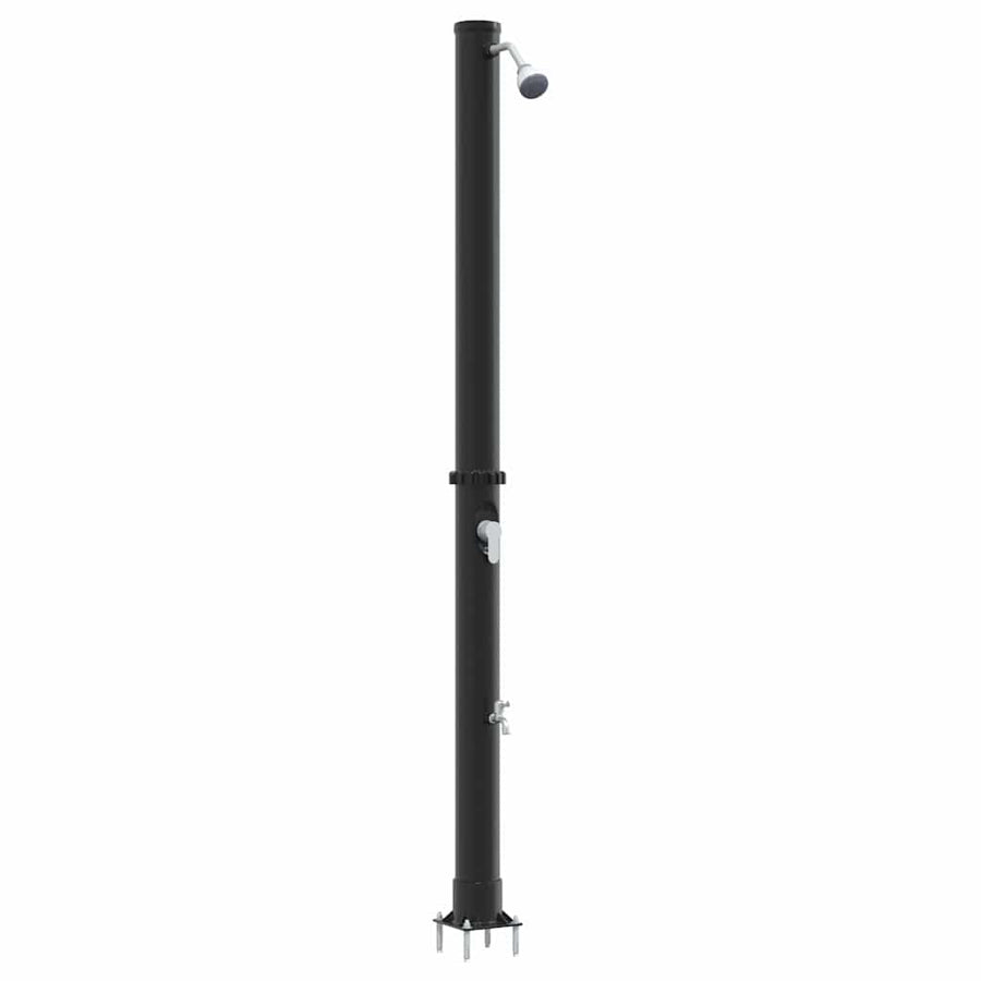 Buitenzonne-douche Zwart 217 cm PVC en Aluminium