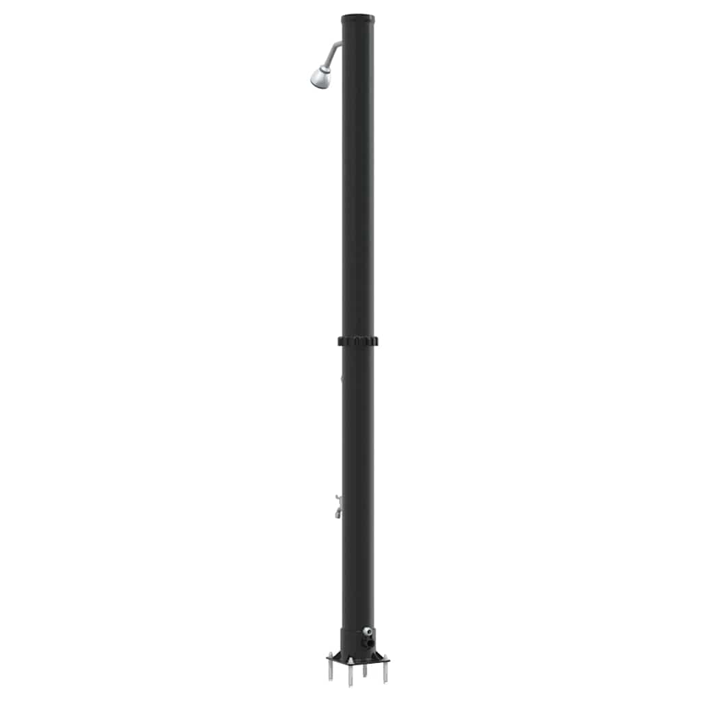 Buitenzonne-douche Zwart 217 cm PVC en Aluminium
