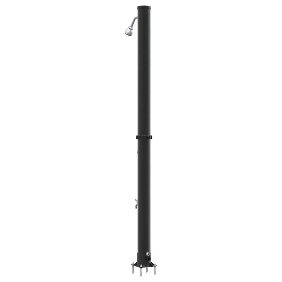 Buitenzonne-douche Zwart 217 cm PVC en Aluminium