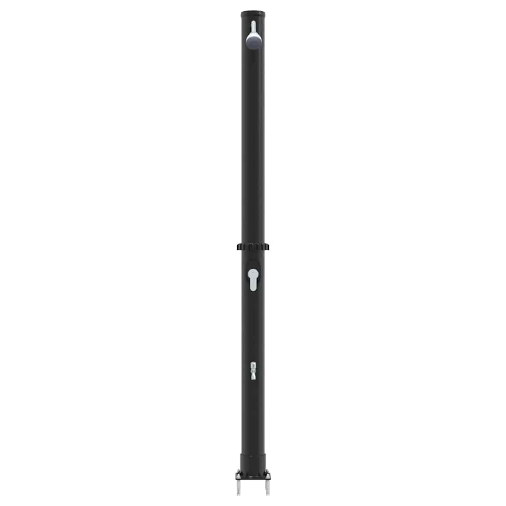 Buitenzonne-douche Zwart 217 cm PVC en Aluminium