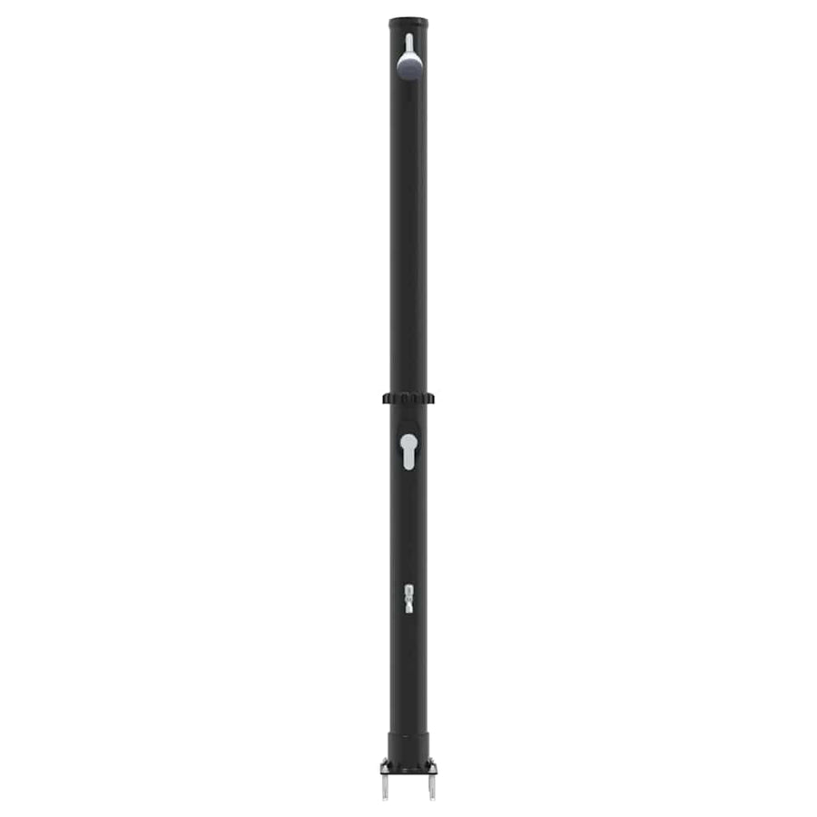 Buitenzonne-douche Zwart 217 cm PVC en Aluminium