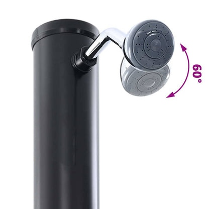Buitenzonne-douche Zwart 217 cm PVC en Aluminium