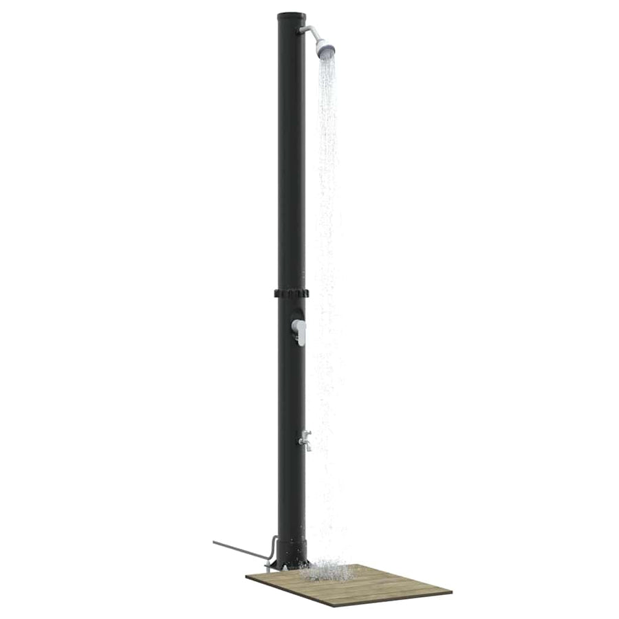 Buitenzonne-douche Zwart 217 cm PVC en Aluminium