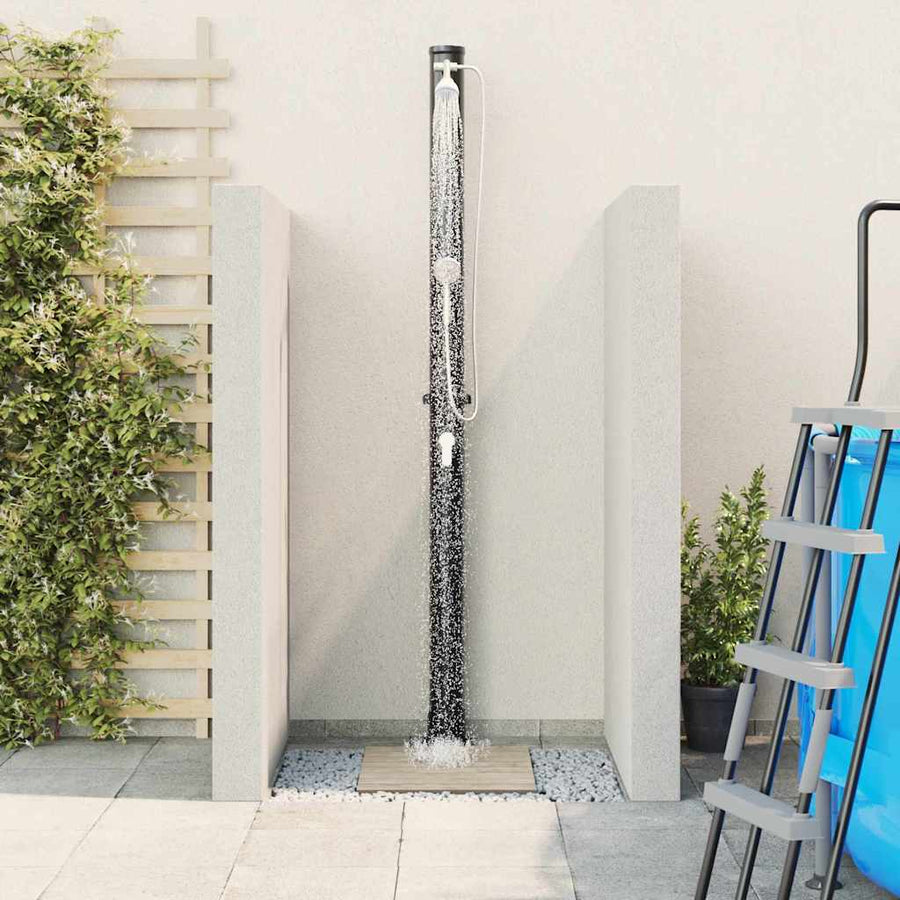 Buitenzonne-douche Zwart 217 cm PVC en Aluminium