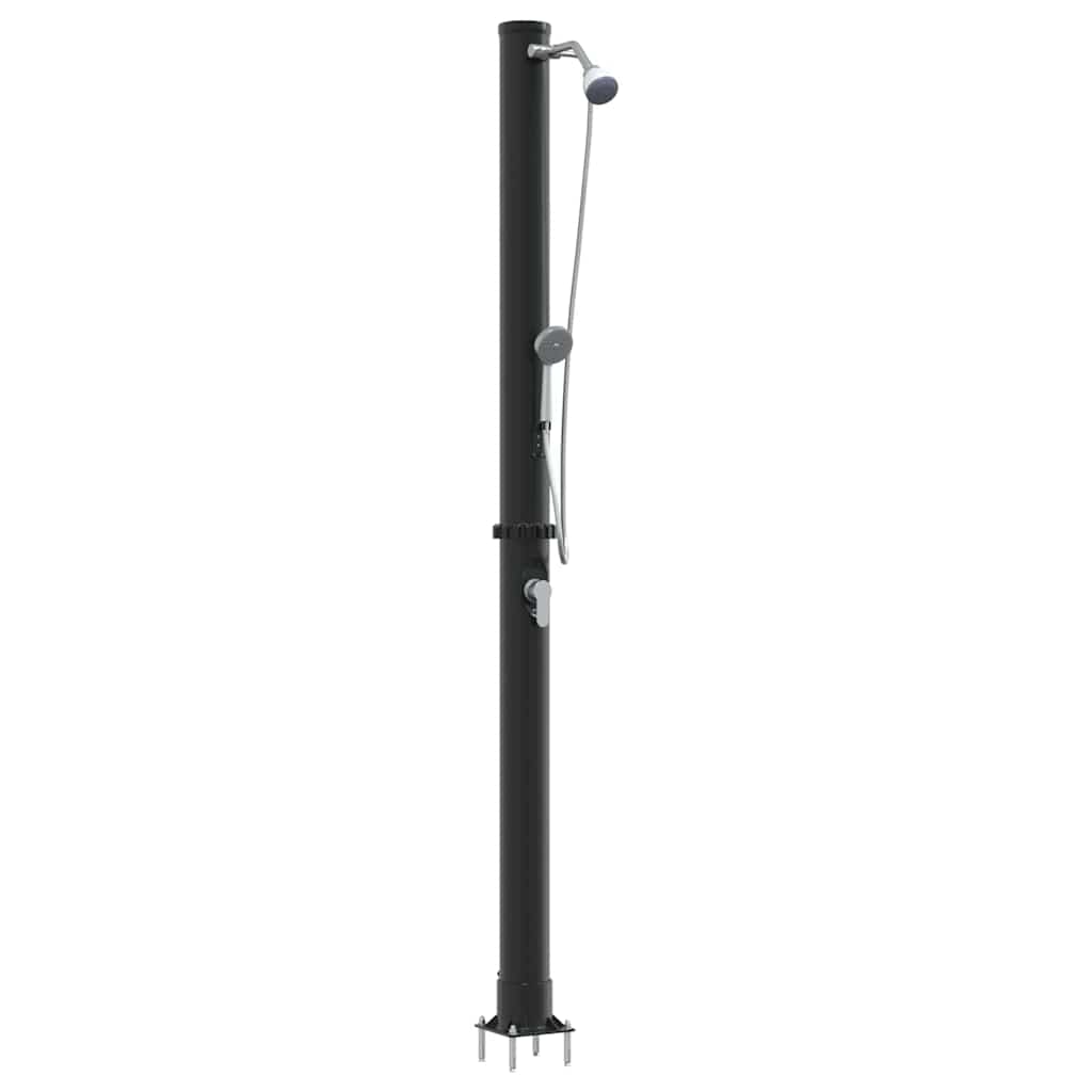 Buitenzonne-douche Zwart 217 cm PVC en Aluminium