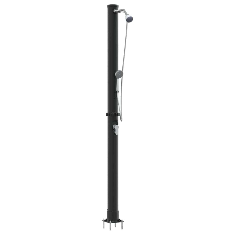 Buitenzonne-douche Zwart 217 cm PVC en Aluminium